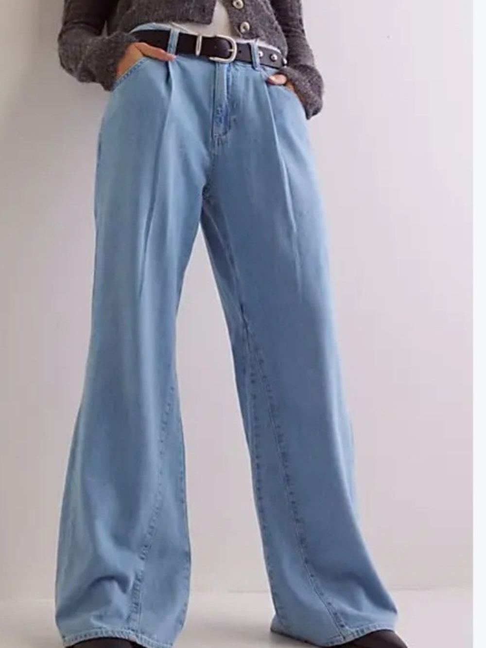We The Free Light Blue Wide-Leg High-Rise Jeans